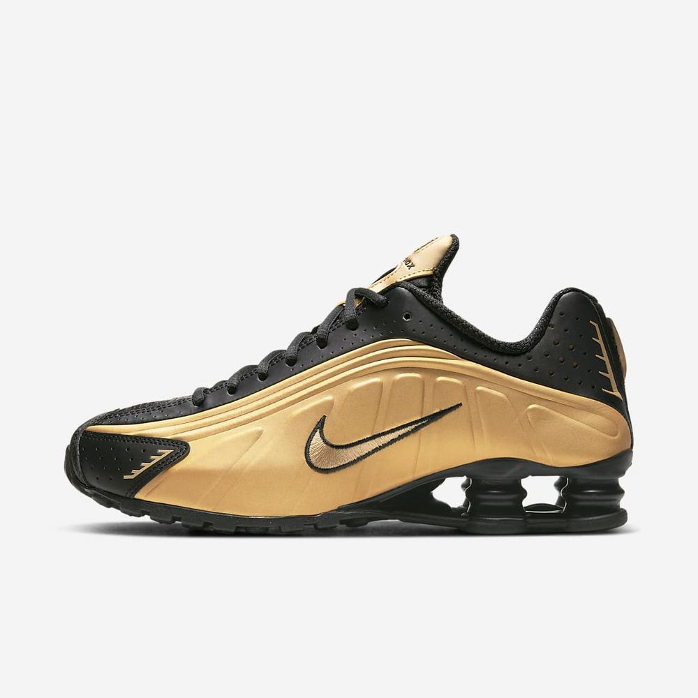 Sneakers Nike Shox R4 Doré 9145-837 Metallic Gold/Black/Metallic Gold Homme | NJD-02324608